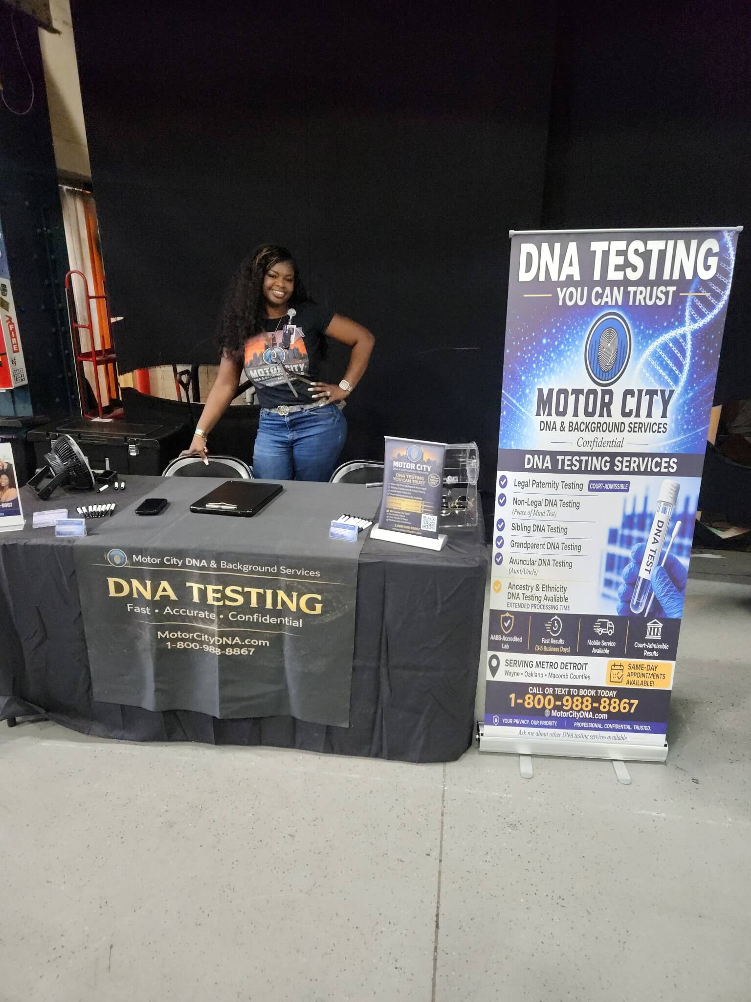 Seanna representing Motor City DNA at a Metro Detroit expo